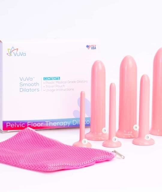 Růžové dilatátory v sedmi velikostech s hygienickým pozdrem