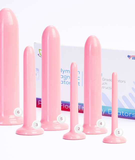 Sada růžových dilatátorů o velikosti 1 až 6
