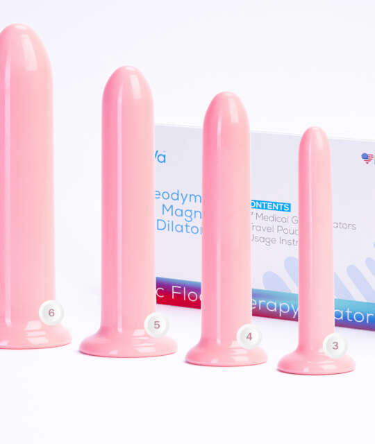 Sada růžových dilatátorů ve velikostech 3 až 6